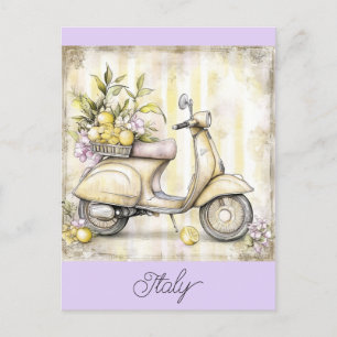 Cartão Postal Itália Vintage Italiano Vespa Patinete Lemons Viag