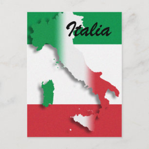 Cartão postal italiano de bandeira italiana