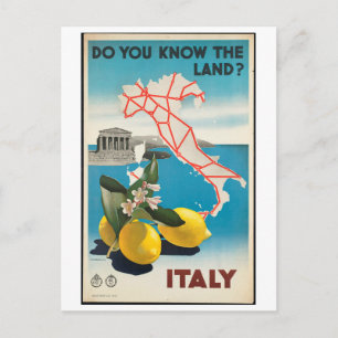 Cartão Postal Italy - Italia vintage travel Poster