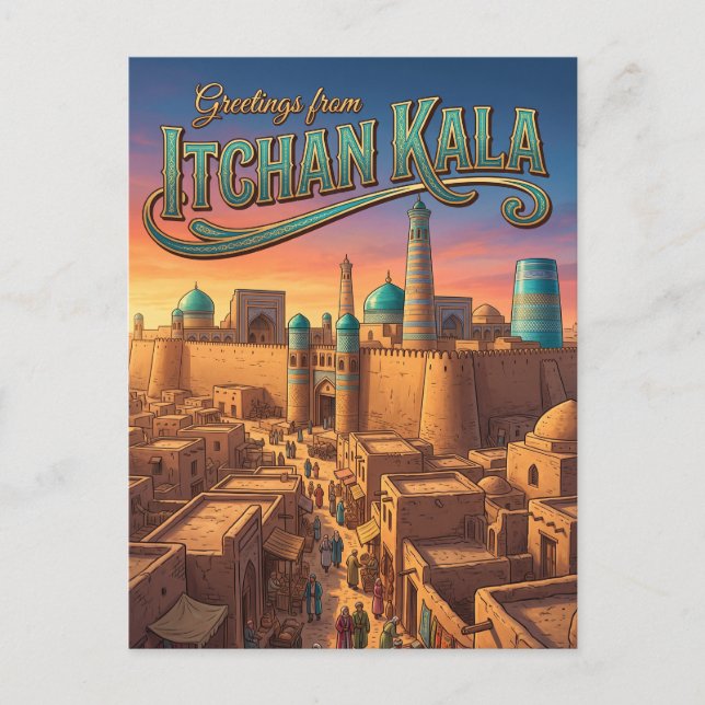 Cartão Postal Itchan Kala Uzbequistão (Frente)