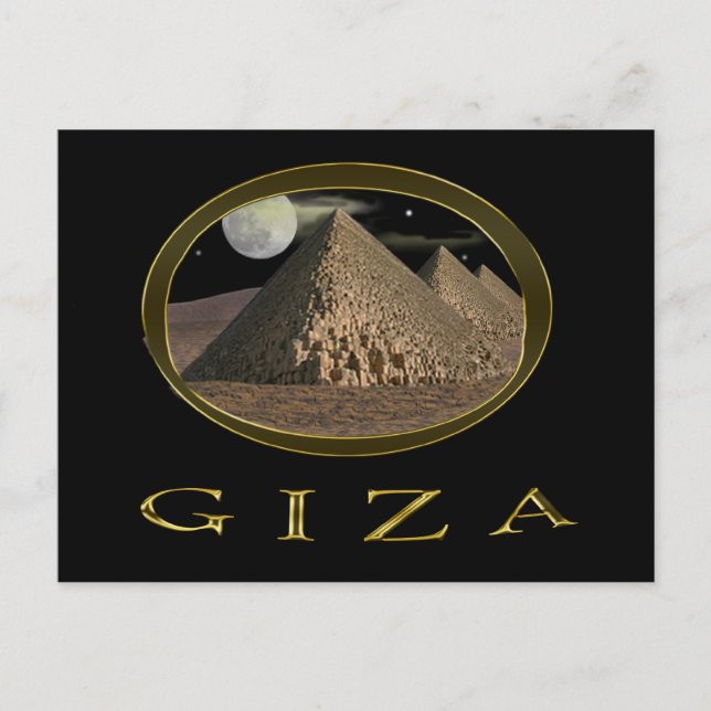 Cartão Postal Itens das Pirâmides de Giza (Frente)
