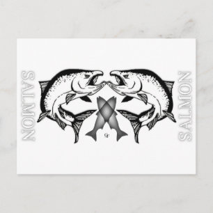 Cartão Postal Itens de logotipo do Salmon