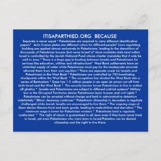 CARTÃO POSTAL ITISAPARTHEID.ORG BECASUE