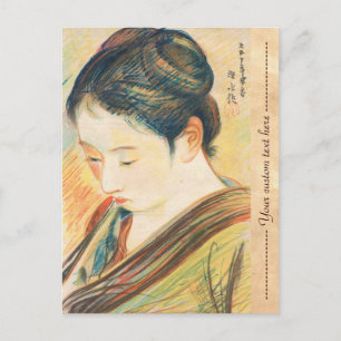 Cartão Postal Ito Shinsui Sketch da arte retrato de Bijin kapane