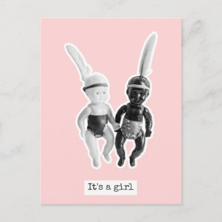 Cartão Postal It's a girl - Black and White Doll Indians