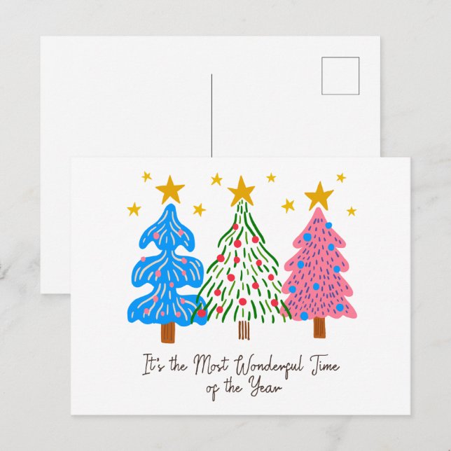 Cartão Postal It's The Most Wonderful Time Christmas  (Frente/Verso)