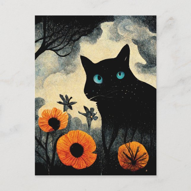 Cartão Postal Its the most wonderful time of the year black cat (Frente)