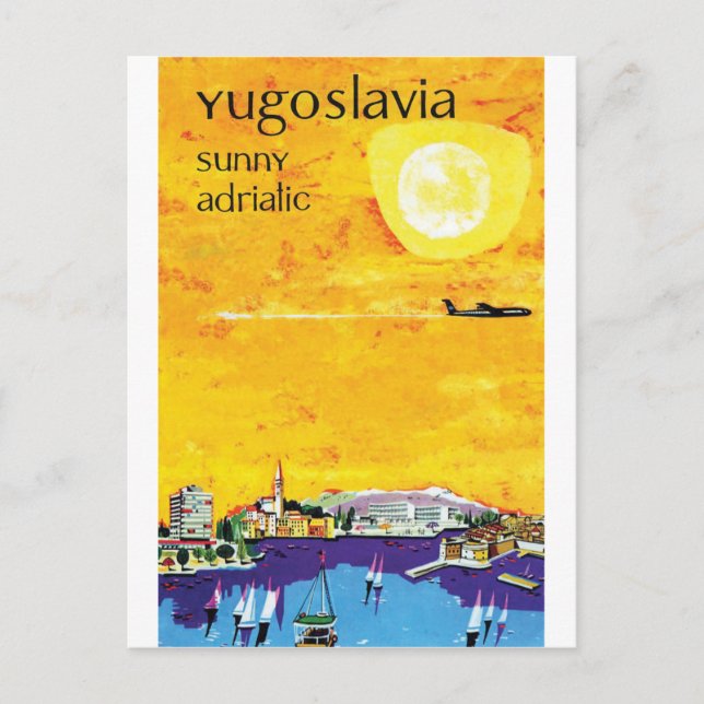 Cartão Postal Iugoslávia, Adriático Ensolarado (Frente)