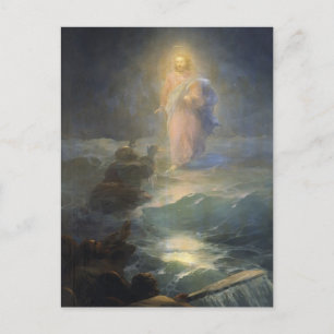 Cartão Postal Ivan Aivazovsky - Jesus caminha na água