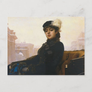 Cartão Postal Ivan Kramskoi - Retrato de uma mulher desconhecida