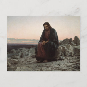 Cartão Postal Ivan Kramskoy - Cristo na natureza