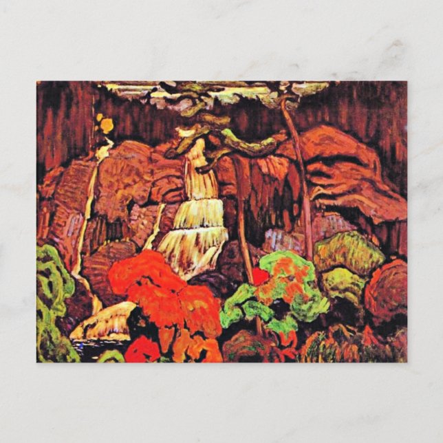 Cartão Postal J.E.H. MacDonald - Algoma Waterfall, (Frente)