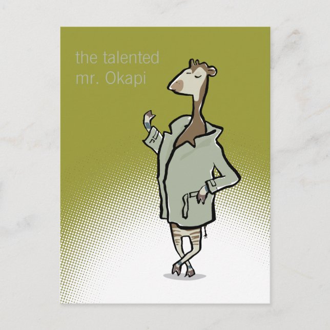 Cartão Postal J. Okapi (texto personalizável) (Frente)