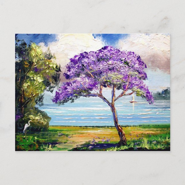 Cartão Postal Jacaranda Tree Arte Tropical (Frente)