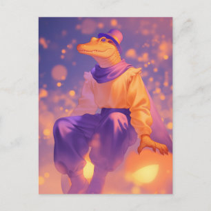 Cartão Postal Jacaré de Halloween