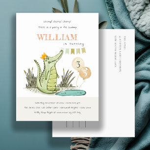 Cartão Postal Jacaré Simpático Mordendo em Pântano para Qualquer