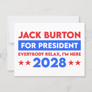 Cartão Postal Jack Burton Para Presidente 2028