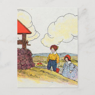 Cartão Postal Jack e Jill subiram a montanha Rhyme