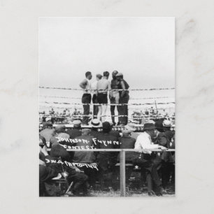 Cartão Postal Jack Johnson vs. Fireman Jim Flynn Boxing: 1912