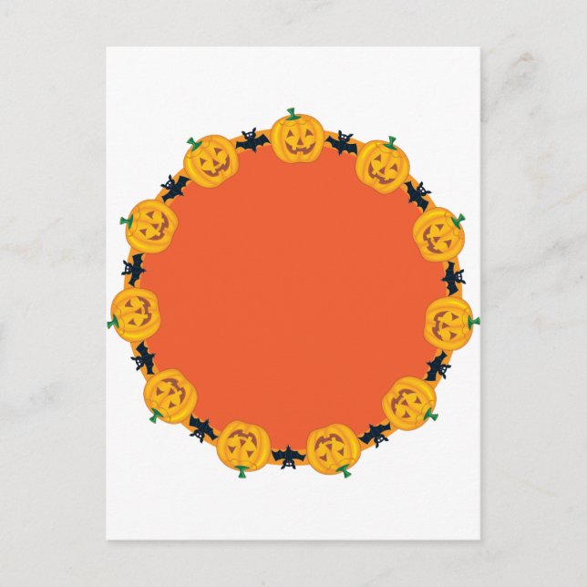 Cartão Postal Jack O Lantern Wreath (Frente)
