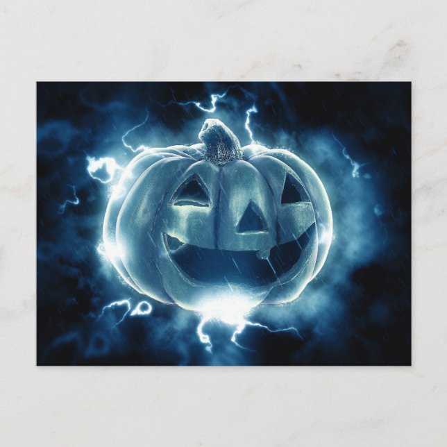 Cartão Postal jack-o-lanterna na chuva (Frente)