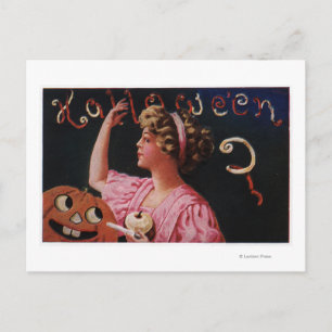 Cartão Postal Jack-O-Lanterna por Mão-de-Obra