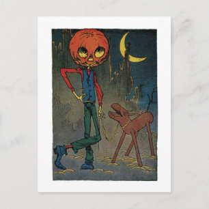Cartão Postal Jack Pumpkinhead Com Um Espírito
