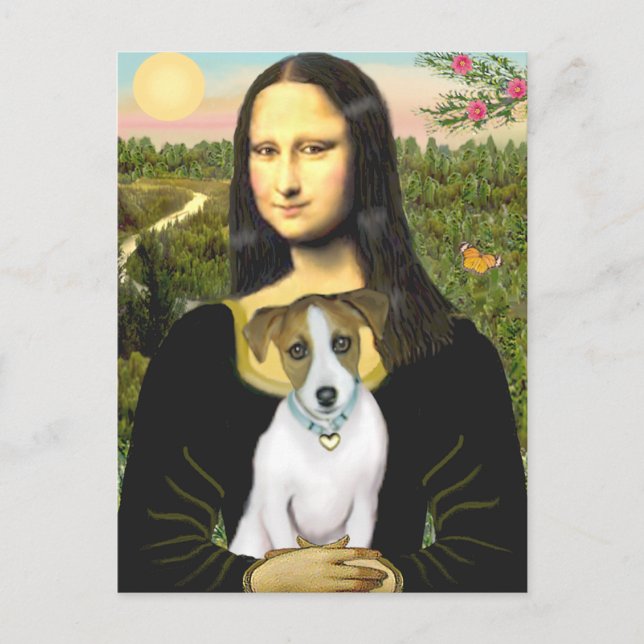 Cartão Postal Jack Russell 10 - Mona Lisa (Frente)