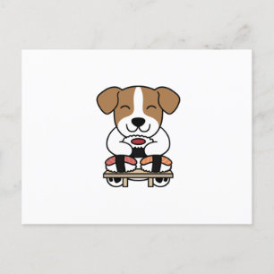 Cartão Postal Jack Russell Terrier Sushi Lover