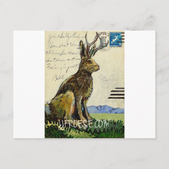 Cartão Postal Jackalope nº 2 por James J. Froese (Frente)
