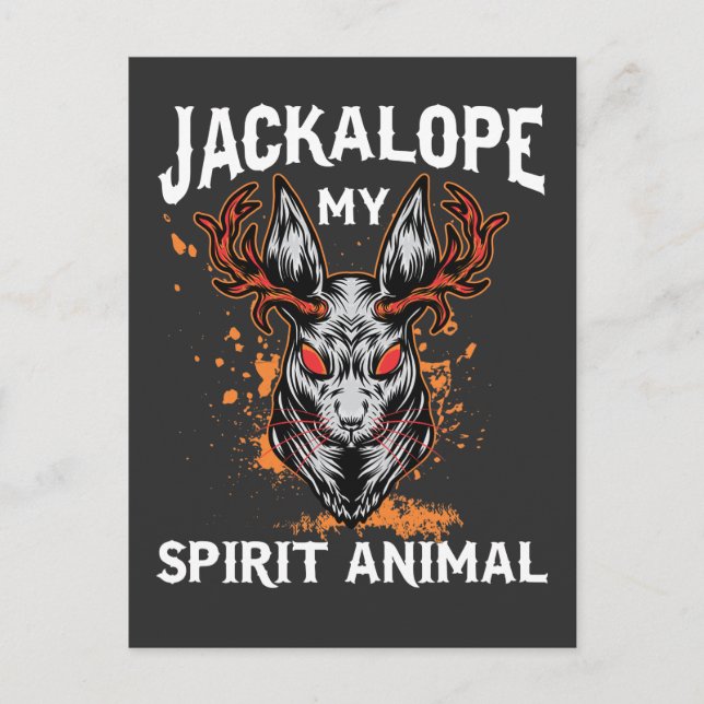 Cartão Postal Jackalope Spirit Animal Jackrabbit Antelopes Horns (Frente)