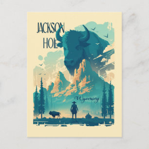 Cartão Postal Jackson Hole Wyoming Vintage