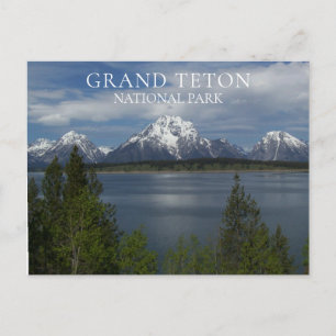 Cartão Postal Jackson Lake, Picos com Capas de Neve, Grand Teton