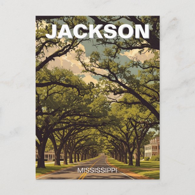 Cartão Postal Jackson Mississippi Viagem (Frente)