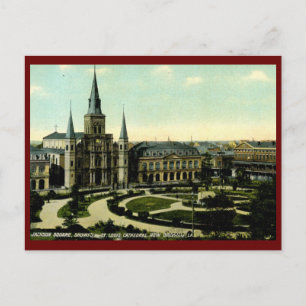 Cartão Postal Jackson Square, Nova Orleans, LA 1910 Vintage