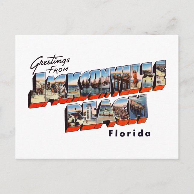Cartão Postal Jacksonville Beach FL 1 (Frente)