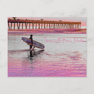 Cartão Postal Jacksonville Beach Surfer