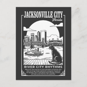 Cartão Postal Jacksonville Cidade Florida Ritmos da Cidade do Ri