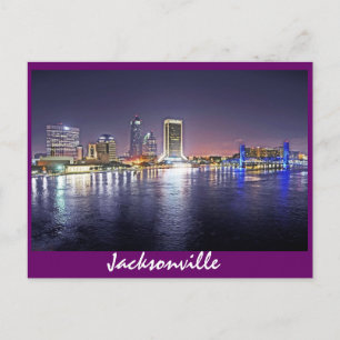 Cartão Postal Jacksonville, Flórida à noite