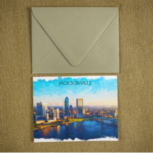 Cartão Postal Jacksonville Florida Skyline Panorama View