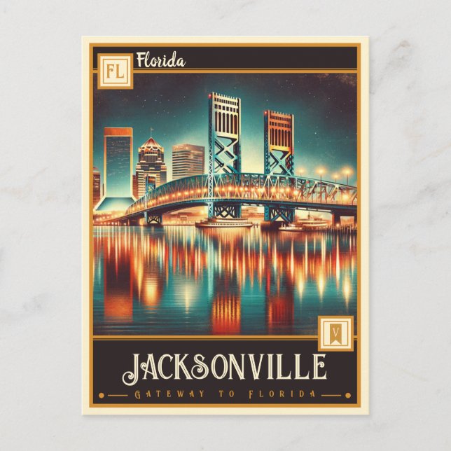 Cartão Postal Jacksonville, Florida | Vintage (Frente)