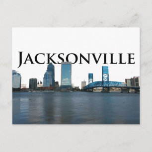 Cartão Postal Jacksonville Skyline com Jacksonville no céu
