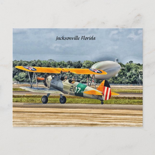 Cartão Postal Jacksonville Vintage Florida (Frente)