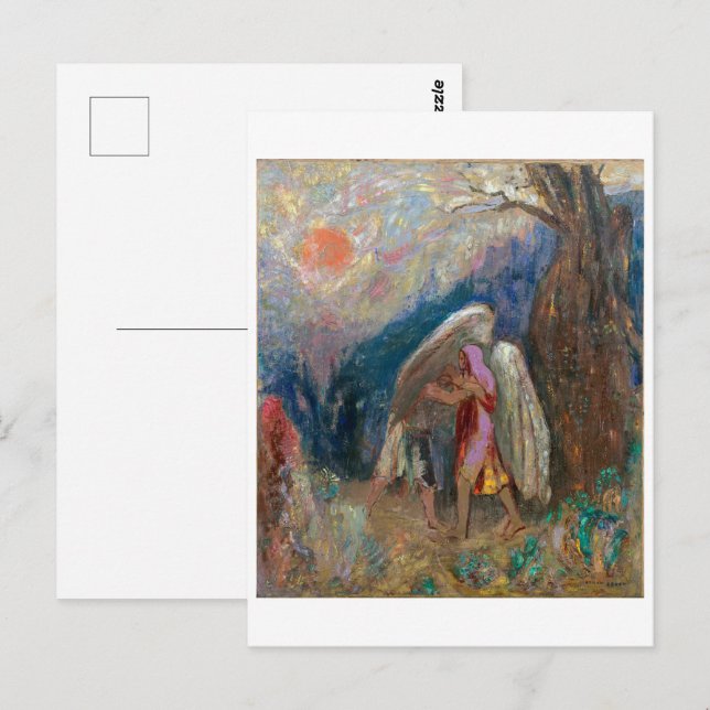 Cartão Postal Jacob e o Anjo | Odilon Redon | (Frente/Verso)