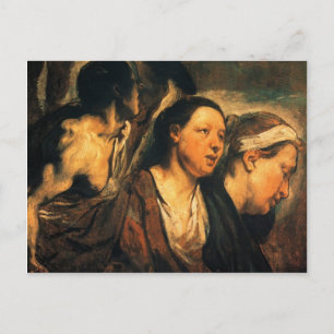Cartão Postal Jacob Jordaens-Duas cabeças e tronco femininas do 