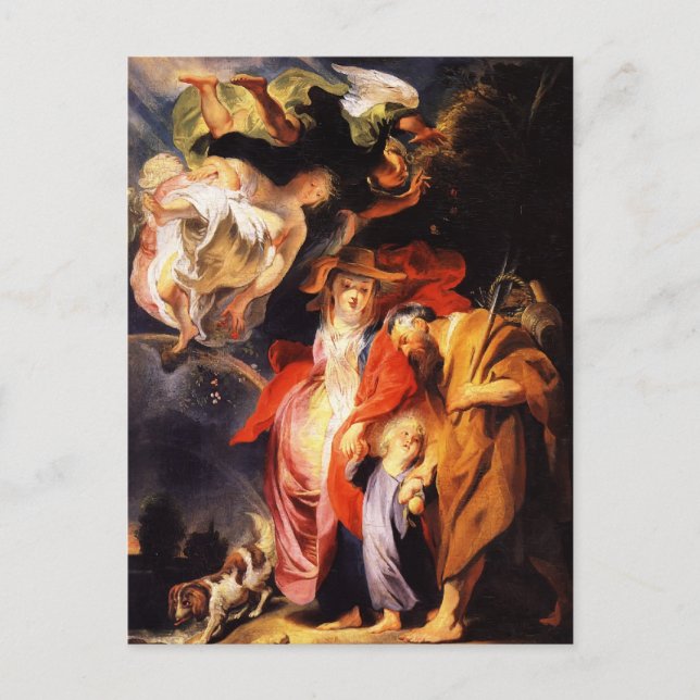 Cartão Postal Jacob Jordaens - Regresso do Egito da Santa Famíli (Frente)