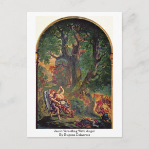 Cartão Postal Jacob Luta Com Angel Por Eugene Delacroix