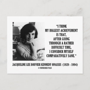 Cartão Postal Jacqueline Kennedy Comparativamente Citação do San
