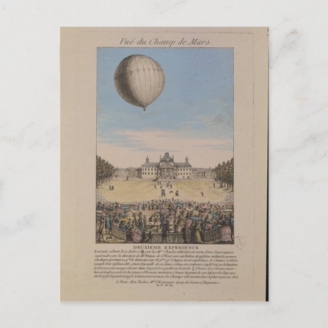 Cartão Postal Jacques Alexandre Cesar Charles (Frente)