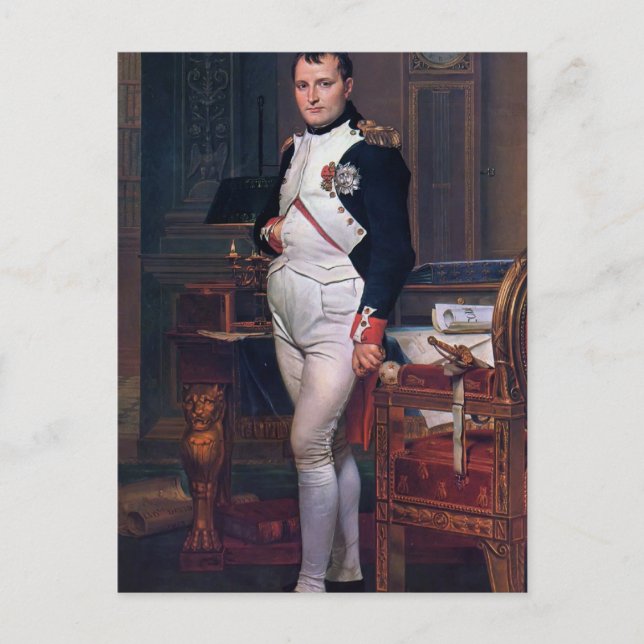 Cartão Postal Jacques David- Napoleão Bonaparte em seu Estudo (Frente)